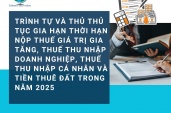 Trình tự và thủ tục Gia hạn thời hạn nộp thuế giá trị gia tăng, thuế thu nhập doanh nghiệp, thuế thu nhập cá nhân và tiền thuê đất trong năm 2025